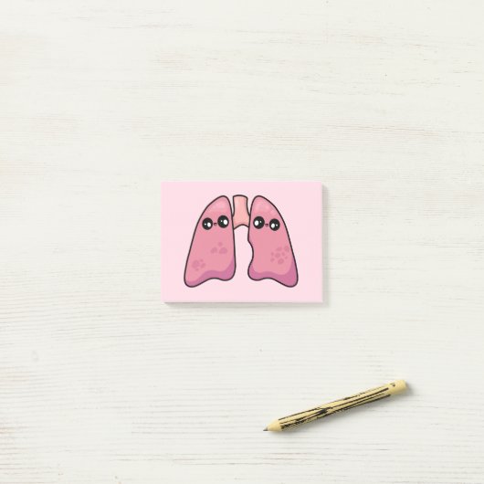 Cute Lungs - Human Biology Post-it® Notes (Op bureau)