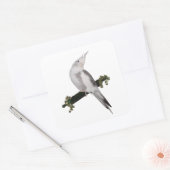 Cute Lutino Cockatiel Bird Ivy Perch Animal Vierkante Sticker (Envelop)