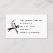 Cute Lutino Cockatiel Bird Ivy Perch Animal Visitekaartje (Achterkant)