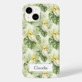 Cute Lutino Cockatiel Tropical Plants Custom Case-Mate iPhone Case (Achterkant)