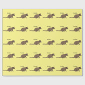 Cute luwak civet cartoon cadeaupapier (Vlak)