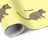 Cute luwak civet cartoon cadeaupapier (Rol Hoek)