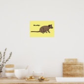 Cute luwak civet cartoon poster (Keuken)