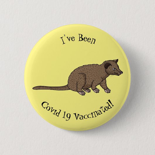 Cute luwak civet cartoon ronde button 5,7 cm (Voorkant)