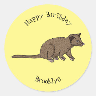 Cute luwak civet cartoon ronde sticker