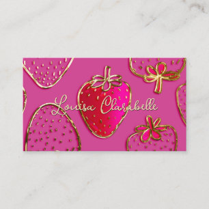 Cute Luxury Strawberry Pattern Visitekaartje