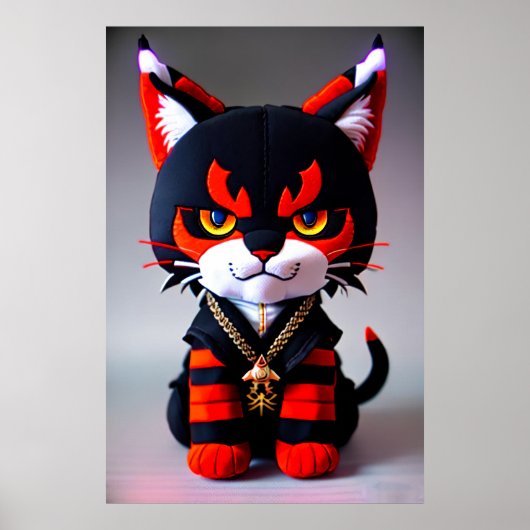 Cute Lynx plush speelgoed | AI Art. Poster (Voorkant)