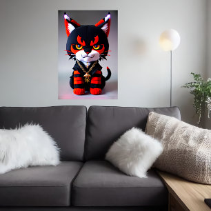 Cute Lynx plush speelgoed AI Art. Poster