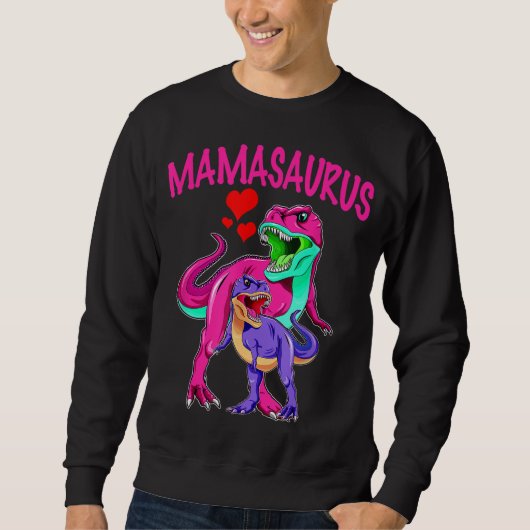 Cute Ma en Child T-Rex Dinosaur Trui (Voorkant)