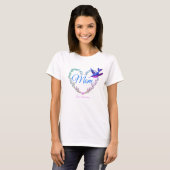 Cute Ma Heart Hummingbird Paars Blue T-shirt (Voorkant volledig)