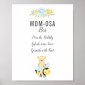 Cute Ma-osa Bar Boy Teddy Bear Baby shower Poster (Voorkant)
