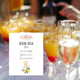 Cute Ma-osa Bar Girl Teddy Bear Baby shower Poster