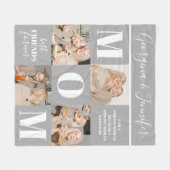Cute Ma Photo Collage Gray Fleece Deken (Voorkant (Horizontaal))
