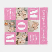 Cute Ma Photo Collage Pink Fleece Deken (Voorkant (Horizontaal))