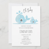 Cute Ma Whale Baby Whale Baby shower Kaart (Voorkant)