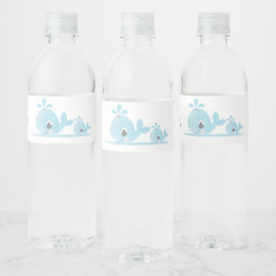 Cute Ma Whale Baby Whale Baby shower Waterfles Etiket