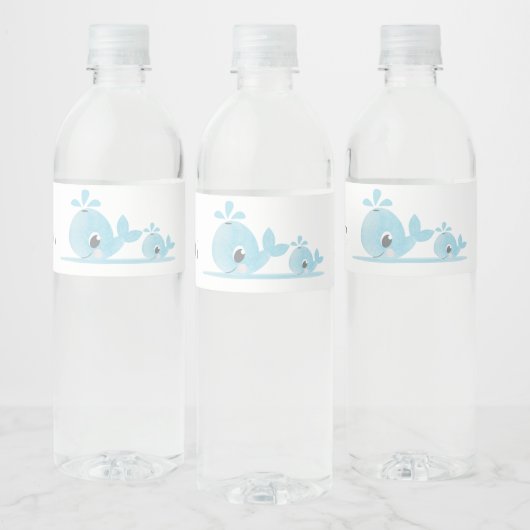Cute Ma Whale Baby Whale Baby shower Waterfles Etiket (Flessen)