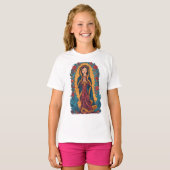 Cute Maagd van Guadalupe Meisjes T-shirt (Voorkant volledig)