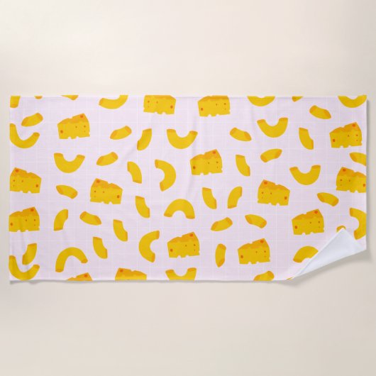 Cute Mac en Cheese Beach Towel Strandlaken (Voorkant)