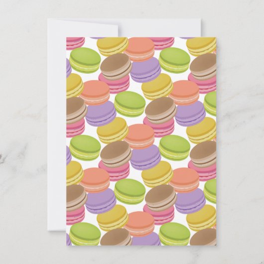 Cute Macaron Birthday Invitation Kaart (Achterkant)