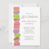 Cute Macaron Birthday Invitation Kaart (Voorkant)