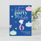 Cute Macaron Confetti Birthday Party Invitation Kaart (Staand voorkant)