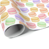 Cute Macaron Waterverf Birthday Cadeaupapier (Rol Hoek)