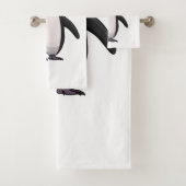 Cute macaroni penguin cartoon bad handdoek (Insitu)