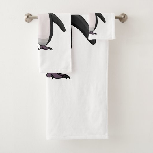 Cute macaroni penguin cartoon bad handdoek (Insitu)