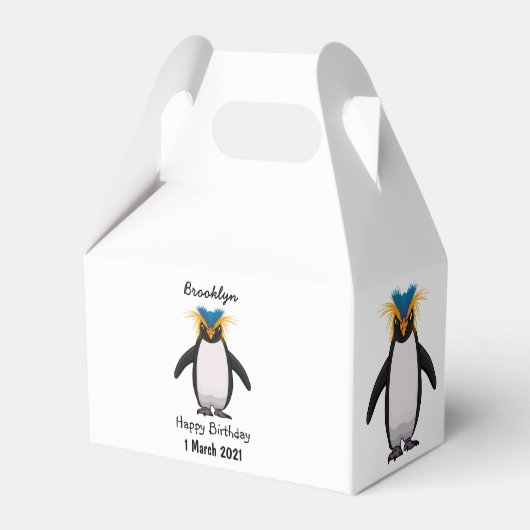 Cute macaroni penguin cartoon bedankdoosjes (Achterkant)