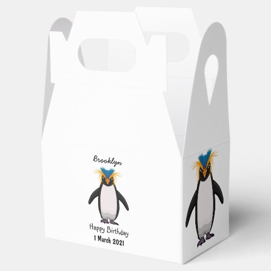 Cute macaroni penguin cartoon bedankdoosjes (Geopend)