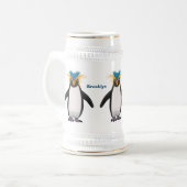 Cute macaroni penguin cartoon bierpul (Voorkant links)