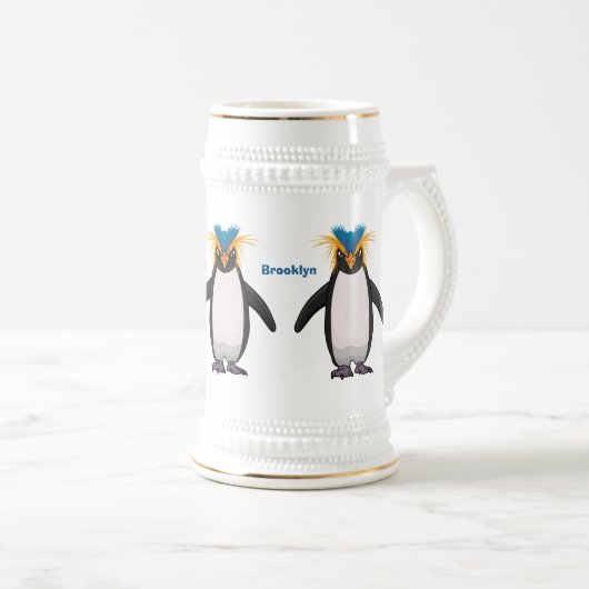 Cute macaroni penguin cartoon bierpul (Voorkant rechts)