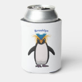 Cute macaroni penguin cartoon blikjeskoeler (Blikje Achterkant)