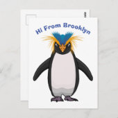 Cute macaroni penguin cartoon briefkaart (Voorkant / Achterkant)