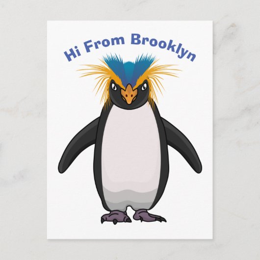 Cute macaroni penguin cartoon briefkaart (Voorkant)