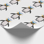 Cute macaroni penguin cartoon cadeaupapier (Hoek)