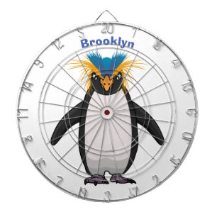 Cute macaroni penguin cartoon dartbord