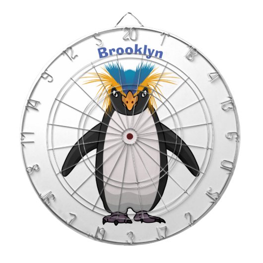 Cute macaroni penguin cartoon dartbord (Voorkant)