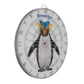 Cute macaroni penguin cartoon dartbord (Voorkant Links)
