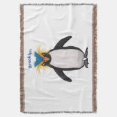 Cute macaroni penguin cartoon deken (Voorkant Verticaal)