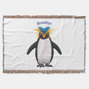 Cute macaroni penguin cartoon deken
