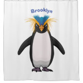 Cute macaroni penguin cartoon douchegordijn (Voorkant)