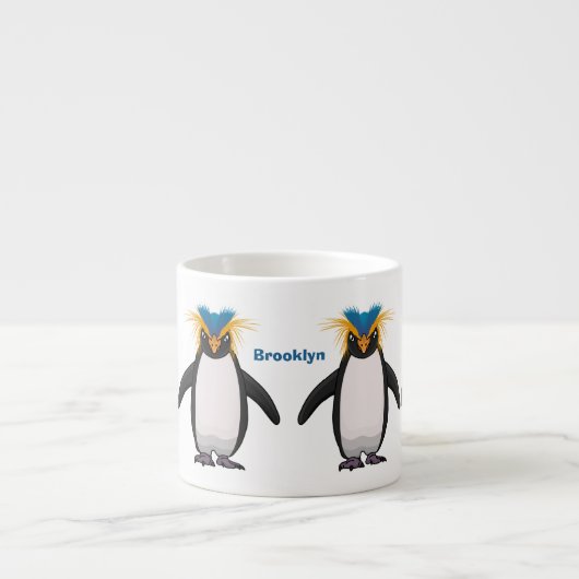 Cute macaroni penguin cartoon espresso kop (Voorkant)