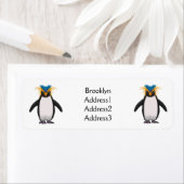 Cute macaroni penguin cartoon etiket (Insitu)