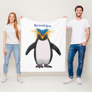 Cute macaroni penguin cartoon fleece deken