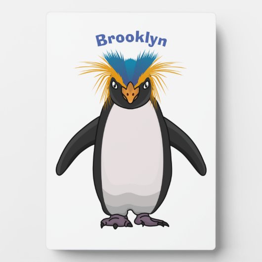 Cute macaroni penguin cartoon fotoplaat (voorkant)