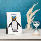 Cute macaroni penguin cartoon fotoplaat (Zijkant)