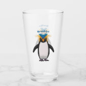 Cute macaroni penguin cartoon glas (Achterkant)