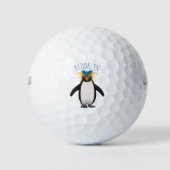 Cute macaroni penguin cartoon golfballen (Voorkant)